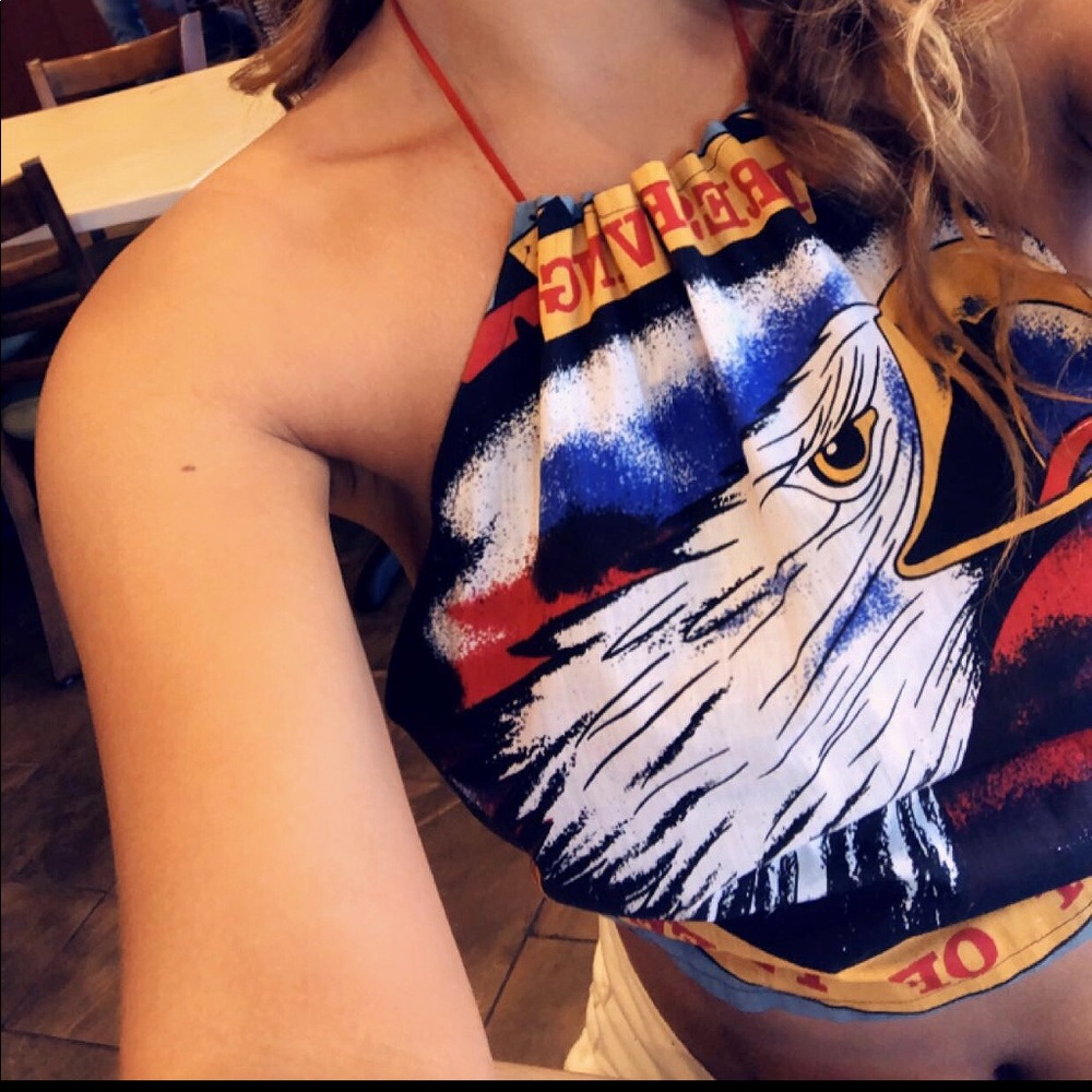 Harley Davidson Reworked Drawstring Crop Top - Picture 4 of 4
